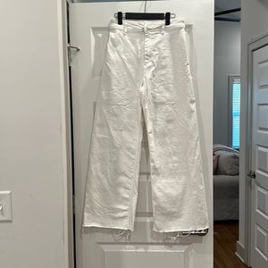 Zara Marine Straight White Jeans